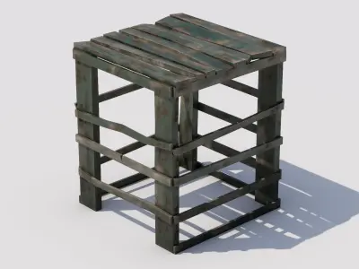 Footstool Low-poly 3D model