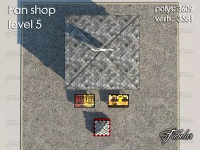 Fan Shop Low-poly 3D model