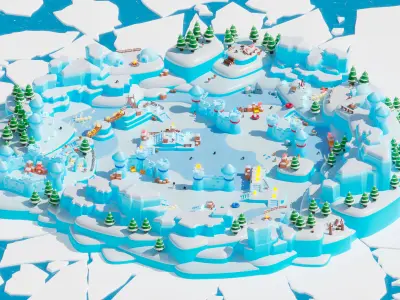 Winter Low-poly 3D model