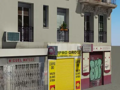 Building apartment Low-poly 3D model