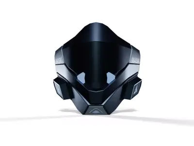 Futuristic Sci-Fi Face Mask Low-poly 3D model