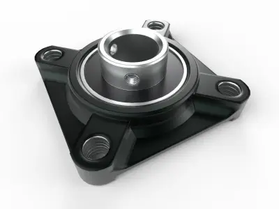 Flange Bearing 01 Low-poly 3D model