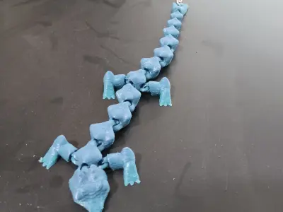 Lizard Dragon Keychain - flexi fidget toy 3D print model