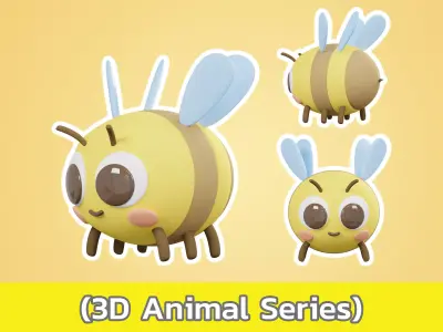 Character Cartoon bee 3D model