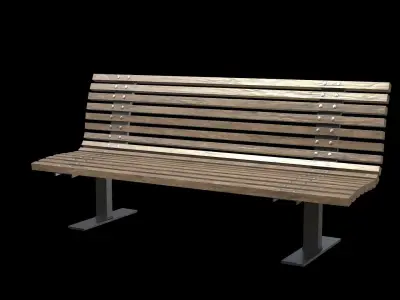 Public Bench V-03 Low-poly 3D model