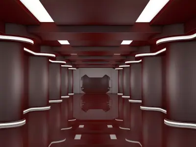 Sci Fi Corridor 3D model 184