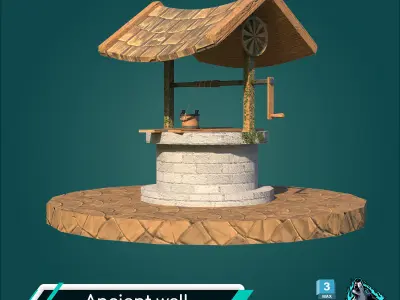 Ancient well Free low-poly 3D model