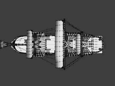 Old Ship Low-poly 3D model