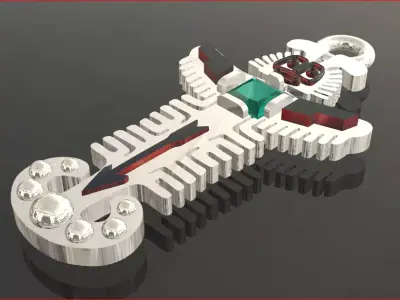 silver earringprehispanic symbol 3D print model