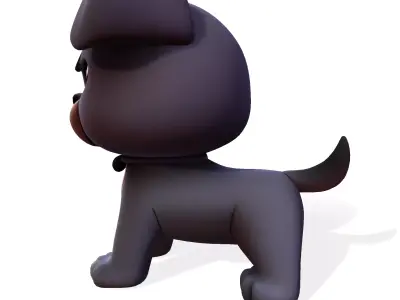 Cute Dog for rigging or 3d printing Low-poly 3D model