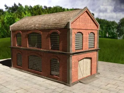  Timber Brick Warehouse 3D model