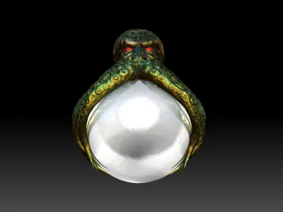 Octopus - Kraken pearl Low-poly 3D model