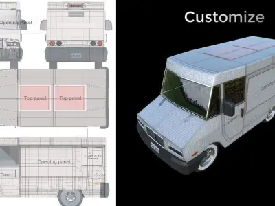 Customizable Food truck 3D model