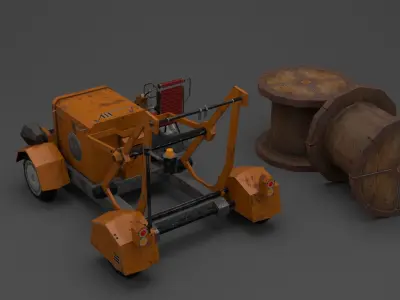 cable laying Low Low-poly 3D model