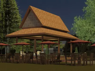 Cafe pavilion 25T06 3D model