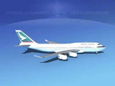 Boeing 747-400 Cathay Pacific 2 3D model