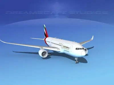 Airbus A350-800 Emirates 3D model