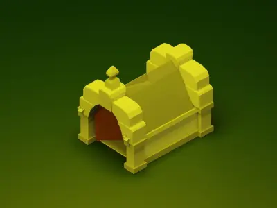 Graveyard set Low-poly 3D model