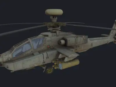 AH-64 Apache Low-poly 3D model