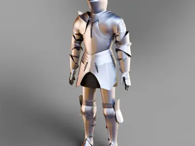 Plain European Medieval Knight Armor 3D model