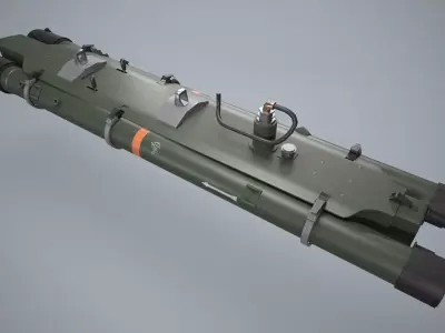 Launcher Mistraile With Missiles Low-poly 3D model