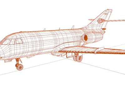 Dassault Falcon 20 - ELINT or ECM aircraft - the MYSTIC Low-poly 3D model