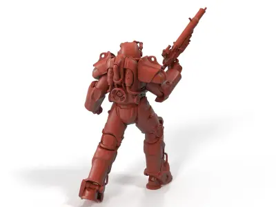 Fallout Combat Infantry Armor Walking for 3D Print 3D print model