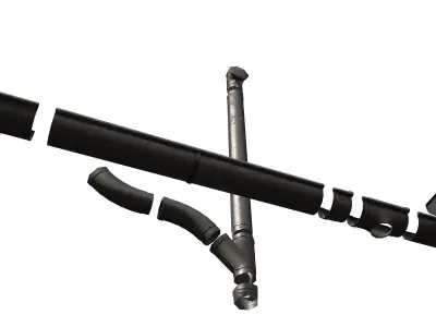 Old Steel Gutter System PBR Low-poly 3D model