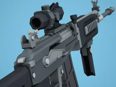 Galil Tactical - Low Poly Mobile Ready Low-poly 3D model