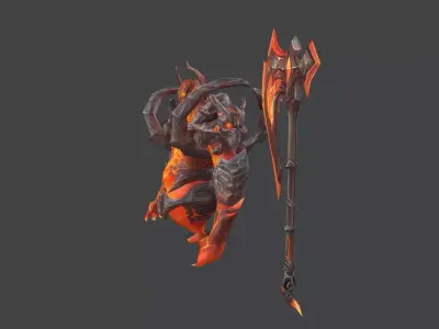 Volcanic Lava Monster Low-poly 3D model