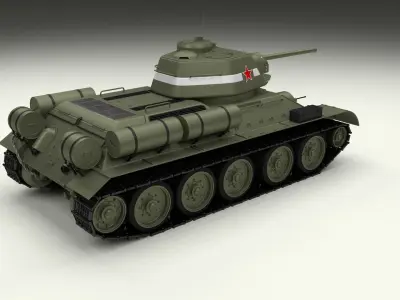 T34-76 Tiger Tank Early Pack with Interior and Engine Bay 3D model