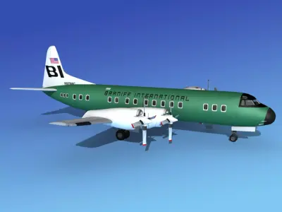 Lockheed L-188 Electra HP Braniff Intl 2 3D model