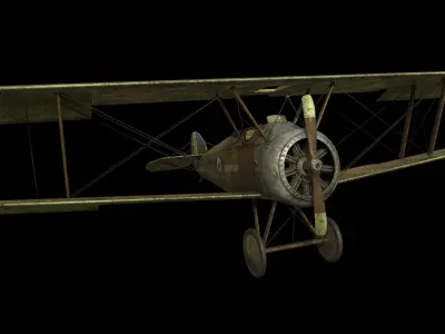 Sopwith Camel Aircraft - PBR - Textured Low-poly 3D model