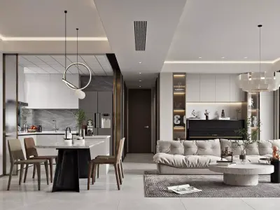 Restaurant Modern decoration villa Guest 3D model