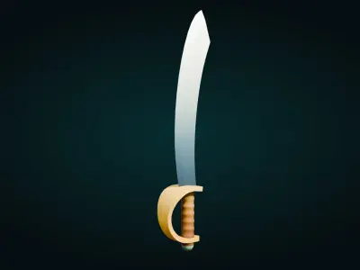 Low Poly Pirate Sword Free low-poly 3D model