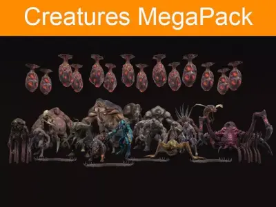 Creatures MegaPack Low-poly 3D model