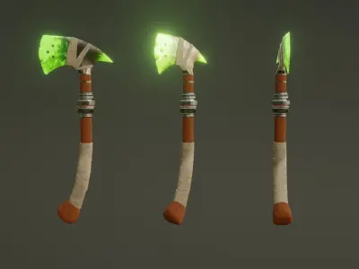 Poison Axe - Elemental Axe - Model 01 Low-poly 3D model