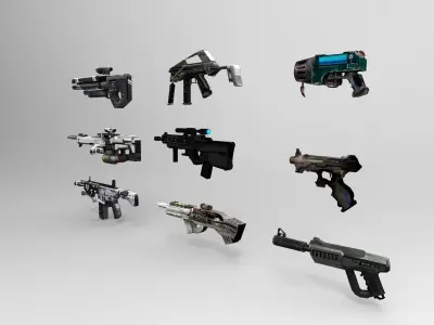 Weapon Pack  Low-poly 3D model