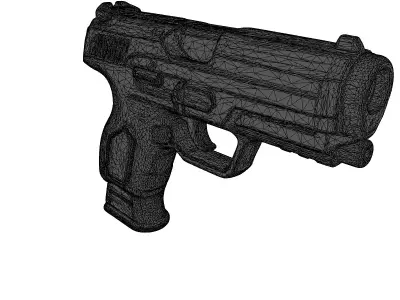 SciFi Pistol with Glowing Blue Barrel 3D model