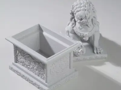  Stone Lion Storage Box 3D print model