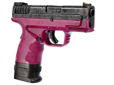 Hot Pink Pistol - Game Ready Low-poly 3D model