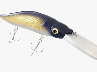 Minnow type fishing lure 02 3D model