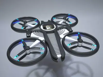 Drone with four wheels 3D model