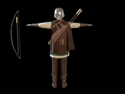 Low Poly Realistic outfit of Archer Women Low-poly 3D model