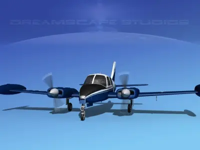 Cessna U-3B Blue Canoe V04 3D model