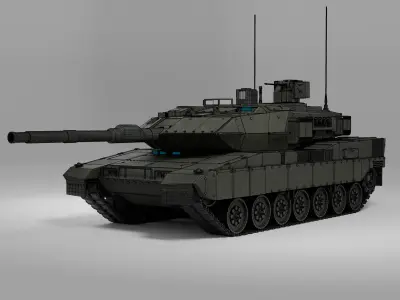 Leopard 2A7 Inspired Main Battle Tank 3D model