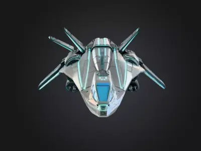 Neon Spaceship 3D model