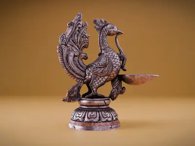 Chinese candlestick  3D model statue Low-poly 3D model