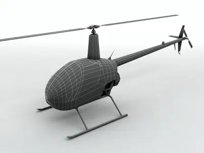 Robinson R22 Helicopter Low-poly 3D model