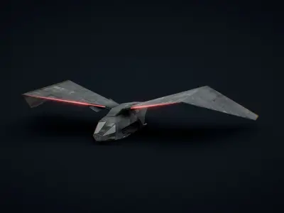 Futuristic Sci Fi AirForce Space Ship Transport Low-poly 3D model